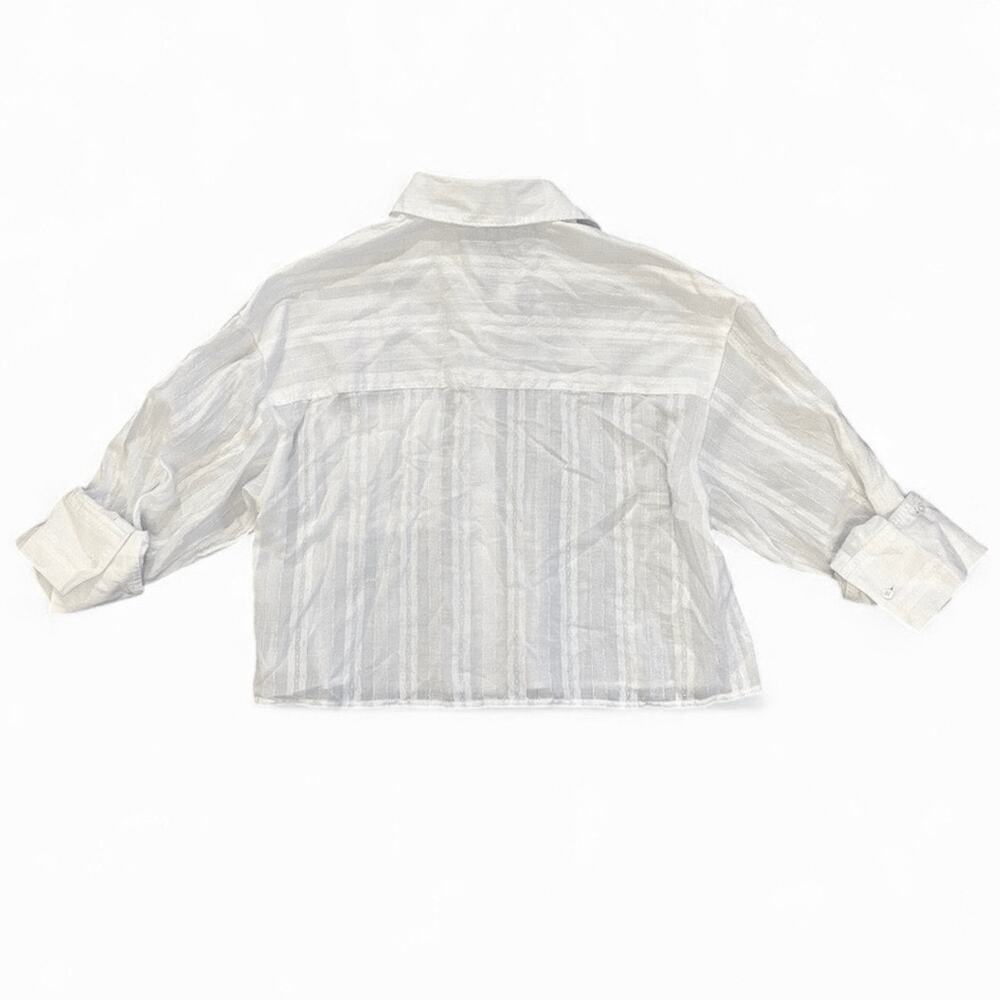 NWT Madewell Straight-Hem Shirt in Cotton Dobby White Size XXS - Picture 7 of 9